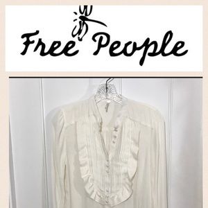 Free People cream colored blouse